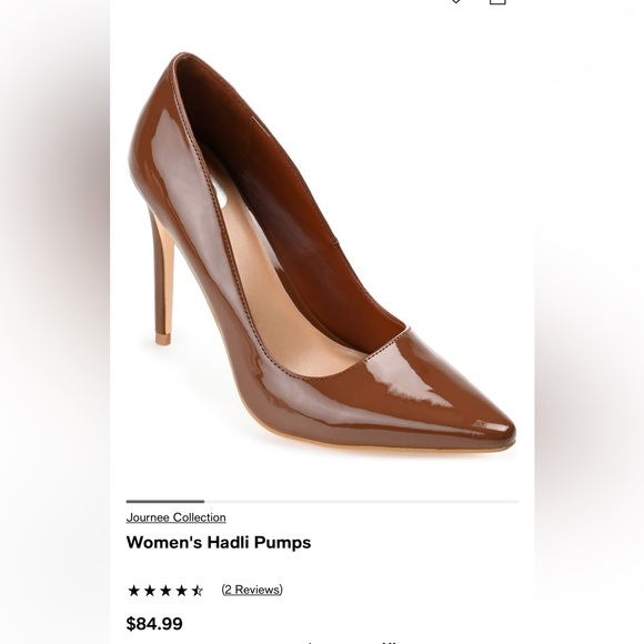 Journee Vollection Hadli pumps heels brown cognac patent heels - Picture 6 of 6